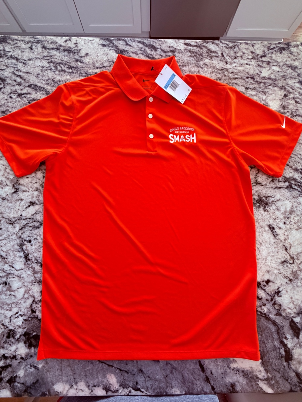 Nike Men's Bright Orange Devil’s Backbone SMASH Polo